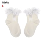 Bow Tutu Socks Baby Girls Leggings Kids Sock White L