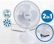 New 6 Inch Desk Fan Mini Table Fan 6" 2 In 1 Portable Fan Cooling Fan Clip On