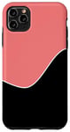 Coque pour iPhone 11 Pro Max Motif géométrique bicolore corail clair et noir