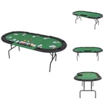 Poker- & spelbord - Living Hopfällbart pokerbord 9 spelare ovalt 3-sidigt grönt