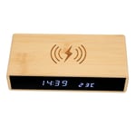Wooden Digital Alarm Clock Fast Wireless Charging Station For All Type