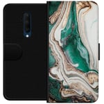 OnePlus 7T Pro Sort Lommebokdeksel Grön / Guld marmor