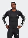 adidas Train Techfit 3S L/S T-Shirt - Black, Black, Size 2Xl, Men