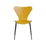 Fritz Hansen Sjuan 3107 stol true yellow, målad ask, grafitgrått stativ