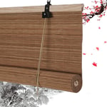 Bamboo Roller Blind Roller Blind Bamboo Roman Blind Roller Blinds Roller Blinds Wooden Roller Blind - Brown Reed Curtain with Pull Cord Easy To Assemble 50cm / 60cm / 80cm / 100cm Wide (80x160CM)