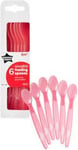 Tommee Tippee Essentials Feeding Spoons With Extra Long Handles x6, 6m+, Pink