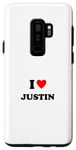 Galaxy S9+ First name « I Heart Justin I Love Justin » Case