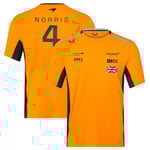 McLaren F1 2023 Officiell Team \"#4\"" T-shirt Orange Herr Kortärmad S"