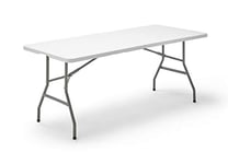 KG KITGARDEN Table Pliante multifonctionnelle, 180 x 74 x 74 cm, Blanc, Folding 180, Plastique Acier allié, 180x74x74cm