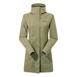 Berghaus Women's Omeara Long Length Waterproof Shell Jacket, Durable, Breathable Rain Coat, Oil Green/Deep Depths, 10