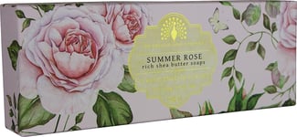 The English Soap Company, Gift Boxed Hand Soaps, Summer Rose, 3 X 100G