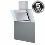 SIA 90cm Stainless Steel Angled Chimney Cooker Hood Fan And Glass Splashback