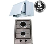 SIA 30cm Domino Stainless Steel 2 Burner Gas Hob & 60cm Integrated Extractor Fan