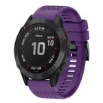 For Garmin Fenix 6 Sapphire 22mm Quick Release Silicone Watch Band(Purple)