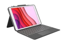 Logitech Combo Touch - tastatur og folio-kasse - med trackpad - QWERTZ - tysk - oxford-grå