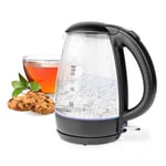 1.7L Electric Kettle Glass 360 Blue LED Illuminated Portable Jug 2200W