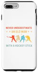 iPhone 7 Plus/8 Plus NEVER UNDERESTIMATE AN OLD MAN WITH A HOCKEY STICK Meme Case
