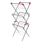 Russell Hobbs Three-Tier Clothes Drying Rack, Red/Black, 64 x 45 x 138 cm