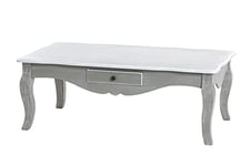 Adda Home Table Basse, Paulownia Bois d'ingénierie, Gris/Blanc, 110X60X40 Cm