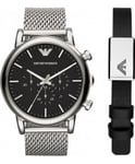 Emporio Armani Mens Watch and Bracelet Gift Set