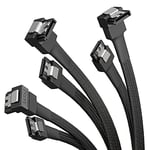 KabelDirekt – 3 câbles SATA-3 6 Gb/s – 30 cm, coudé à 90° (câble de données, 6 Gbit/s, SATA-III/Serial-ATA, connecteurs type L, lot de 3, pour relier disques durs/SSD/lecteurs à la carte-mère, noir)