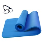 NBR Halkskyddsmatta för Yoga och Träning (Blå) blue
