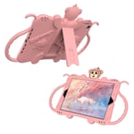 Trolsk Monkey Case with strap (iPad 9,7/Air 1/2) - Ljusrosa