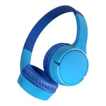 Belkin SoundForm Mini Casque Audio sans Fil pour Enfants avec Micro intégré (Circum-aural, autonomie de 30 h, pour Apprentissage, Voyages, Autocollants Amusants, pour iPhone, iPad, Galaxy) - Bleu
