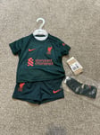 NEW Nike Liverpool 2022-23 Baby Kids Football 3rd Kit 6-9 Months BNWT
