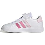 adidas Grand Court Elastic Lace and Top Strap Shoes Sneakers, Clear Pink/Bliss Pink/Pink Fusion, 38 2/3 EU