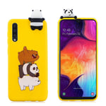 Samsung Galaxy A50 3D Djur docka fodral - Panda och Björn