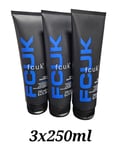 3 X FCUK Hair Body Wash Shower Gel URBAN Men 250ml Pack Of 3