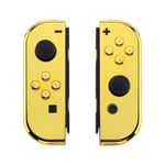 eXtremeRate Chrome Gold Joy con Handheld Controller Housing with Full Set Buttons, DIY Replacement Shell Case for Nintendo Switch Joycon & Switch OLED Joy con Console Shell NOT Included