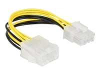 Delock - Strömkabel - 8-Stifts Eps12v (Hane) Till 8-Stifts Eps12v (Hona) - 12 V - 15 Cm