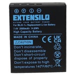 EXTENSILO Batterie compatible avec Olympus OM-D E-M1 Mark II, E-M1 Mark III appareil photo, reflex numérique (2000mAh, 7,4V, Li-ion, noir)