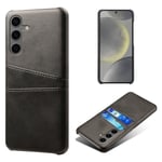 tectTech Samsung Galaxy S24 FE Snyggt skal med 2 kortfack, Svart