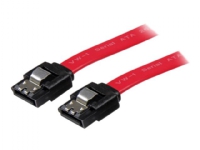 StarTech.com 24in Latching SATA Cable - SATA cable - Serial ATA 150/300/600 - SATA (R) to SATA (R) - 2 ft - latched - red (LSATA24) - SATA-kabel - Serial ATA 150/300/600 - SATA (R) till SATA (R) - 61 cm - sprintlåsning - röd - för P/N: 10P6G-PCIE-SATA-CARD, 2P6G-PCIE-SATA-CARD, 6P6G-PCIE-SATA-CARD, BRACKET125PTP