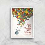 The Trouble With Tribbles Giclee - A4 - White Frame