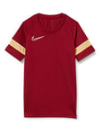 Nike Boy's Dri-FIT Academy 21 Short Sleeve, Team Rot/Weiss/Jersey Gold/Weiss, XS