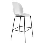 Gubi - Beetle Bar Chair Un-upholstered, Conic Base Black, White Shell, - Alabaster White - Vit - Barstolar - Metall/Plast