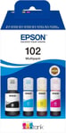 GENUINE EPSON 102 CMYK ink bottles set ECOTANK 2700 2750 2850 3700 3750 4750