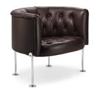 Walter Knoll - Haussmann Armchair 310-10, Black Chrome, Leather Cat. 55 Congress 1395 Curry, Synthetic Glides
