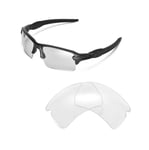 Walleva Clear Non-Polarized Replacement Lenses for Oakley Flak 2.0 XL Sunglasses