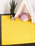 Bravich RugMasters EXTRA LARGE YELLOW Shaggy Rug 5 cm Thick Shag Pile Soft Shaggy Area Rugs Modern Carpet Living Room Bedroom Mats 200 x 290 cm (6ft7 x 9ft6)