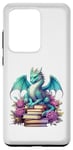 Coque pour Galaxy S20 Ultra Dragon Book Worm Green Dragons and Books Reading Book Dragon