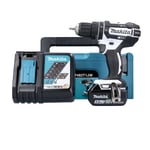 Makita DHP482T1JW 18V LXT Cordless White Combi Drill With 1 x 5.0Ah Battery, ...