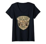 Womens 761st Tank Battalion Tribute Vintage Dog Company WW2 Heroes V-Neck T-Shirt