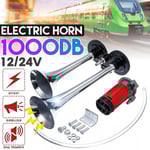 1000db Bilhorn Super Högt Dubbel Trumpet Lufthorn Kompressor 12v/24V För Bil Lastbil Båt Tåg Horn Hooter För Auto Ljudsignal