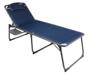 Quest Ragley Pro Lounge Bed with Table Blue Camping Garden Outdoor