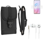 For Oppo A96 + EARPHONES Belt bag outdoor pouch Holster case protection sleeve